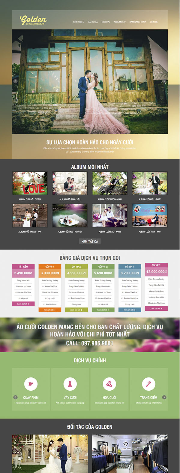 Thiết kế Mẫu website ảnh viện áo cưới AVAC02