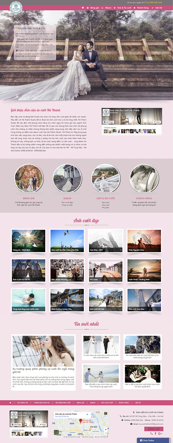 Thiết kế Mẫu website ảnh viện áo cưới AVAC09