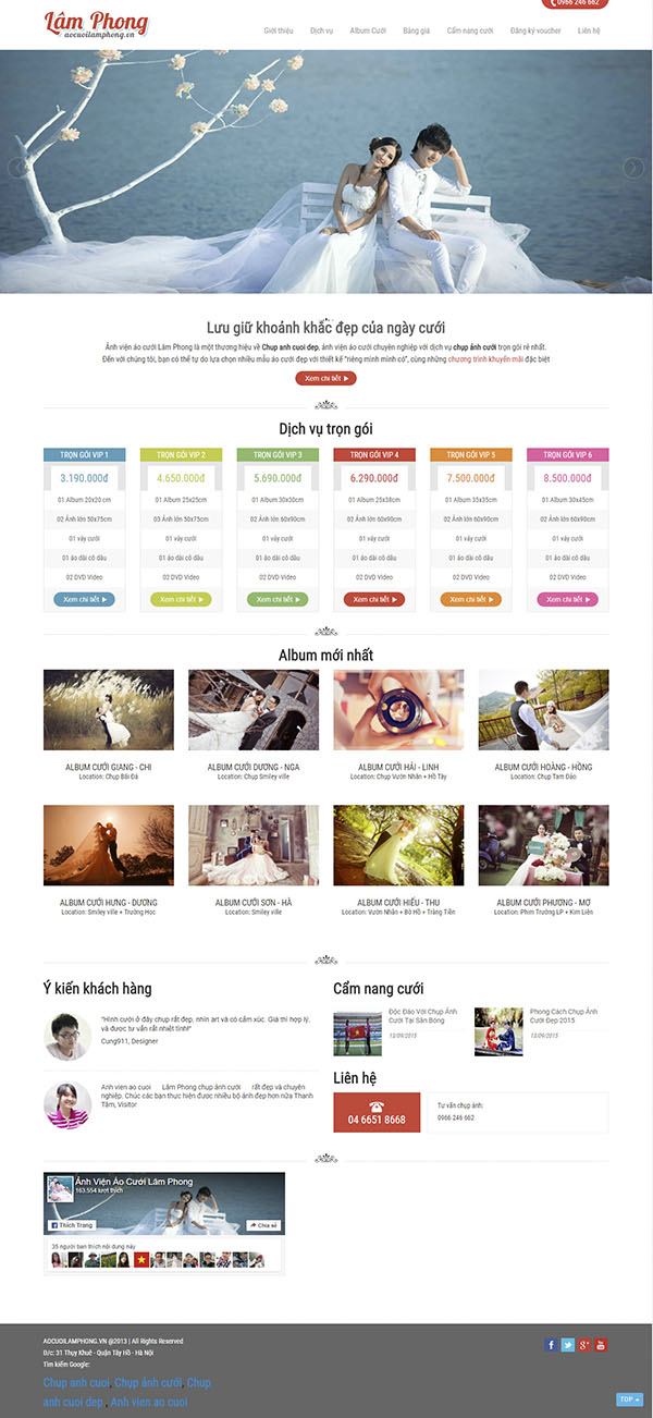 Thiết kế Mẫu website ảnh viện áo cưới AVAC10