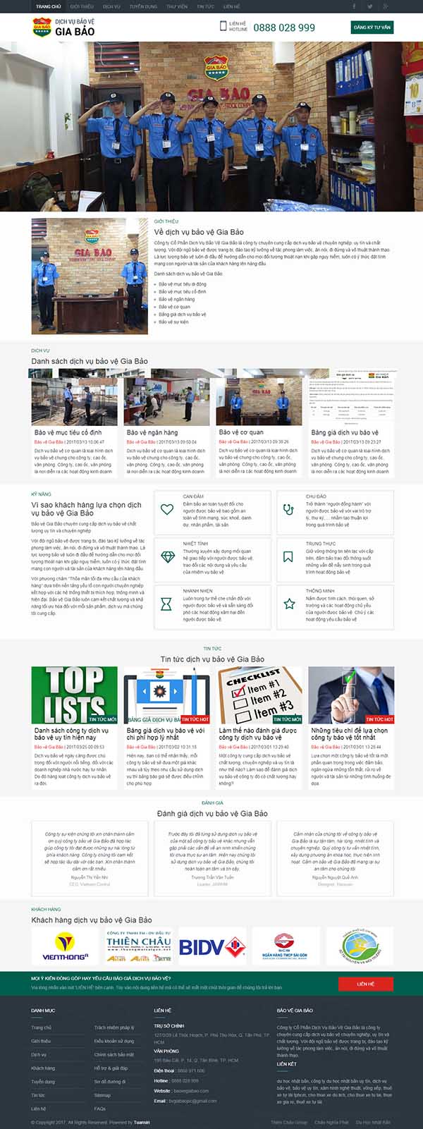 Thiết kế Mẫu website bảo vệ an ninh 02