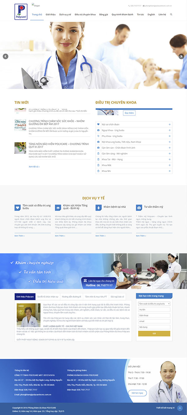 Thiết kế Mẫu website bệnh viện phòng khám BVPK01