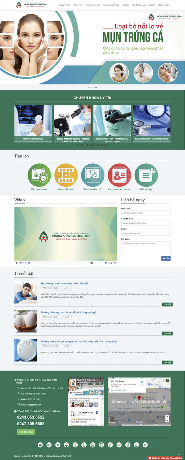 Thiết kế Mẫu website bệnh viện phòng khám BVPK06