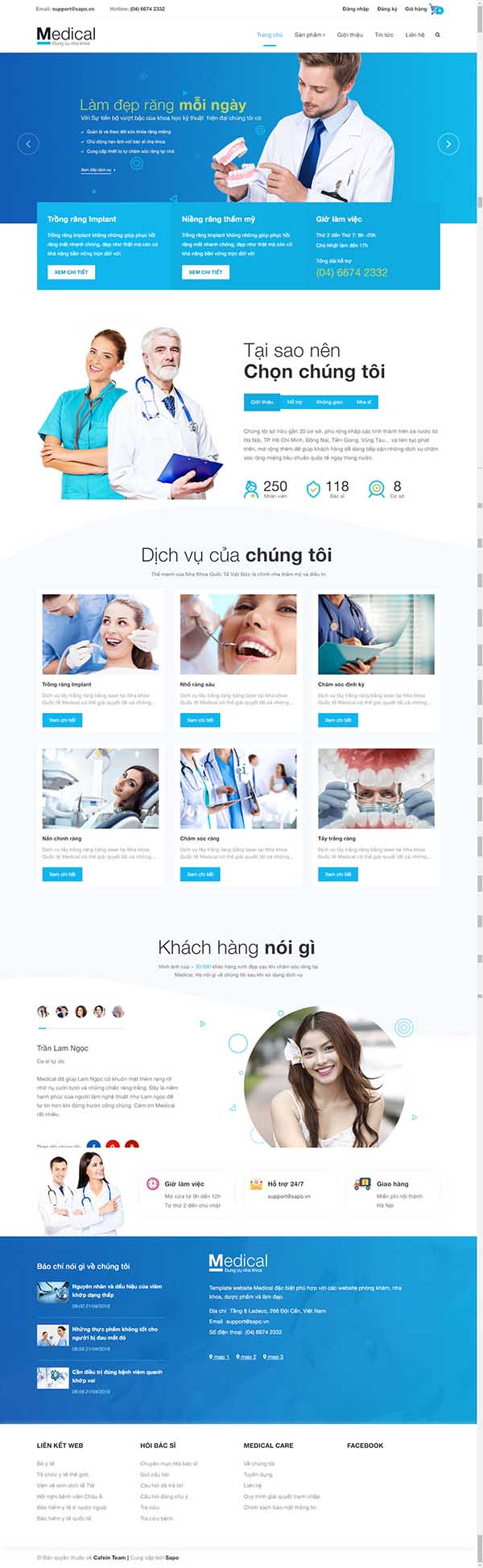 Thiết kế Mẫu website bệnh viện phòng khám BVPK08