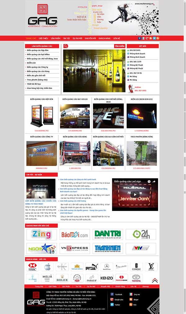 Thiết kế Mẫu website biển quảng cáo 04