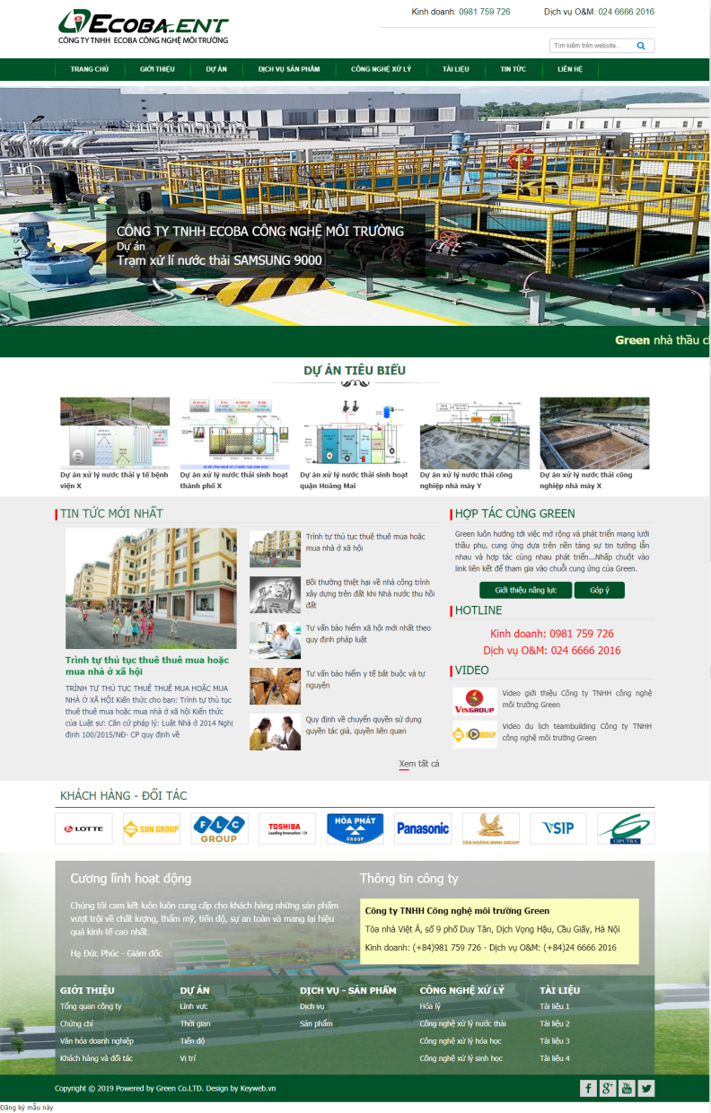 Mẫu website công ty môi trường MT01