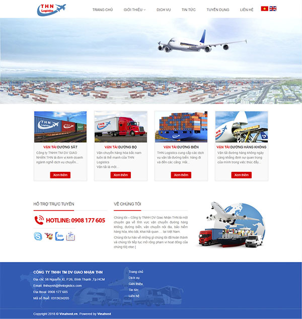 Thiết kế Mẫu Website Công Ty Vận Tải VT14