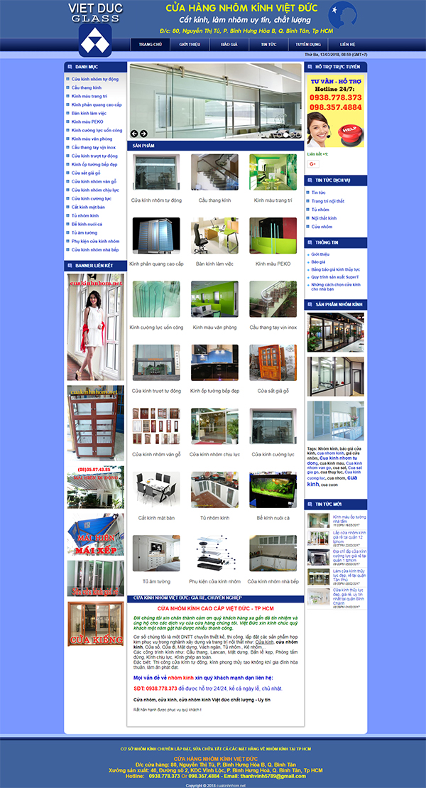 Thiết kế Mẫu Website Cửa Nhôm CN05