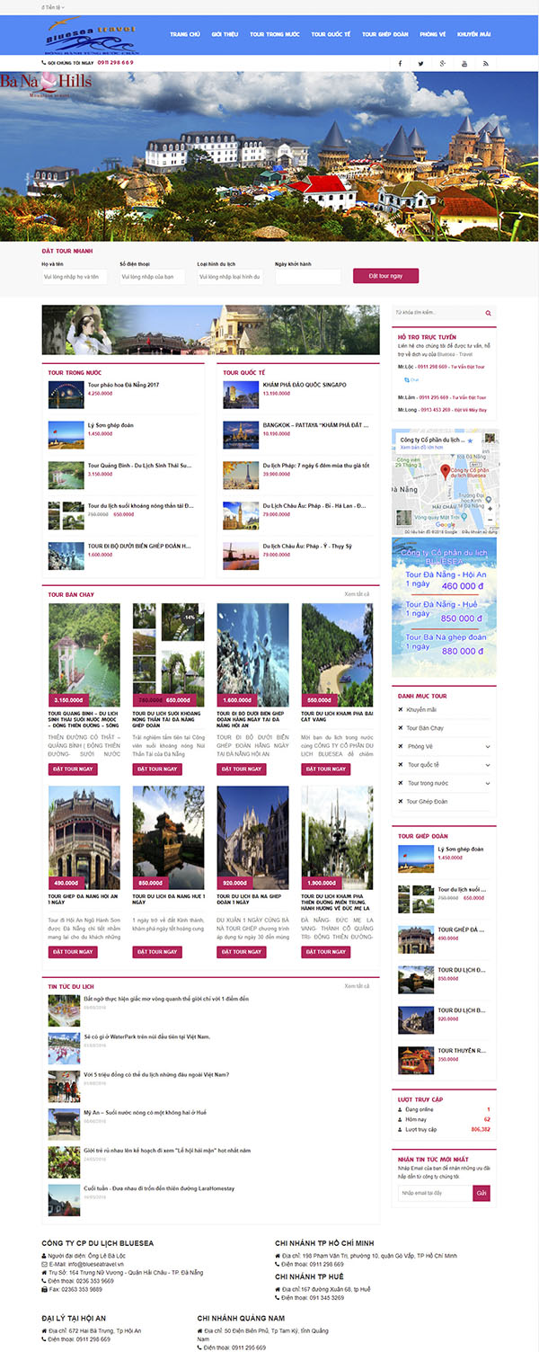 Thiết kế Mẫu website du lịch DL02