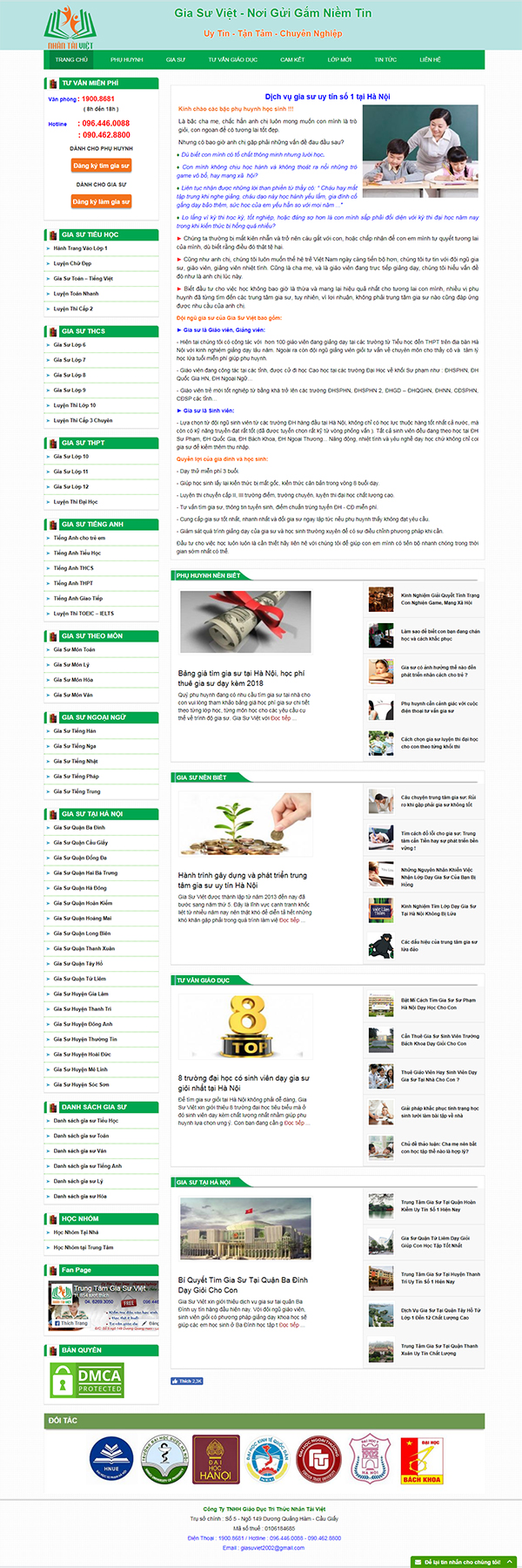 Thiết kế Mẫu Website Gia Sư GS01