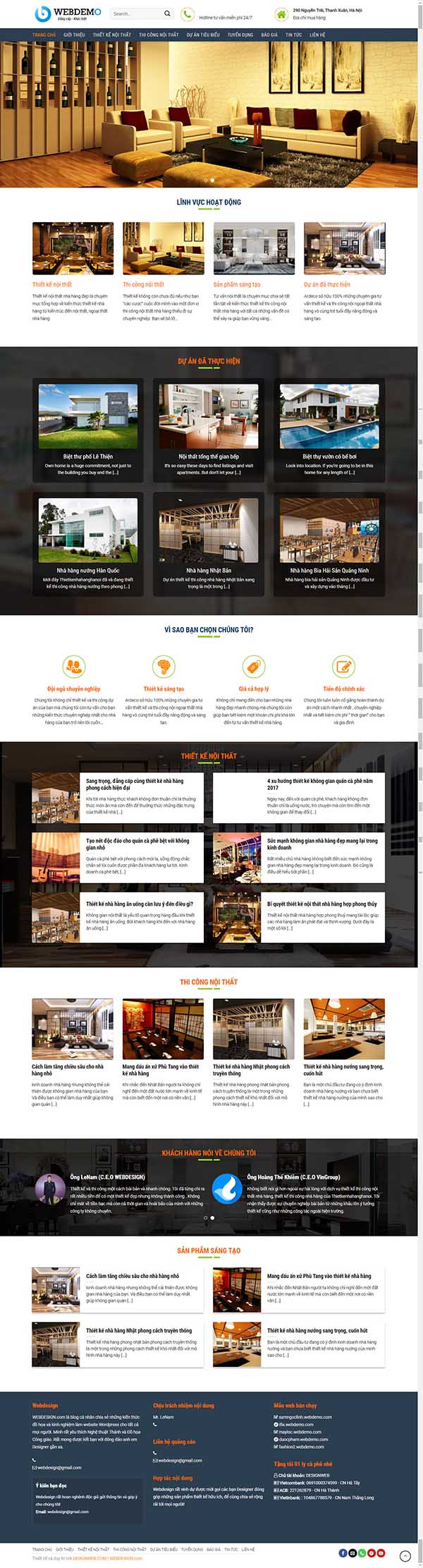 Thiết kế Mẫu website kiến trúc nội thất KTNT17