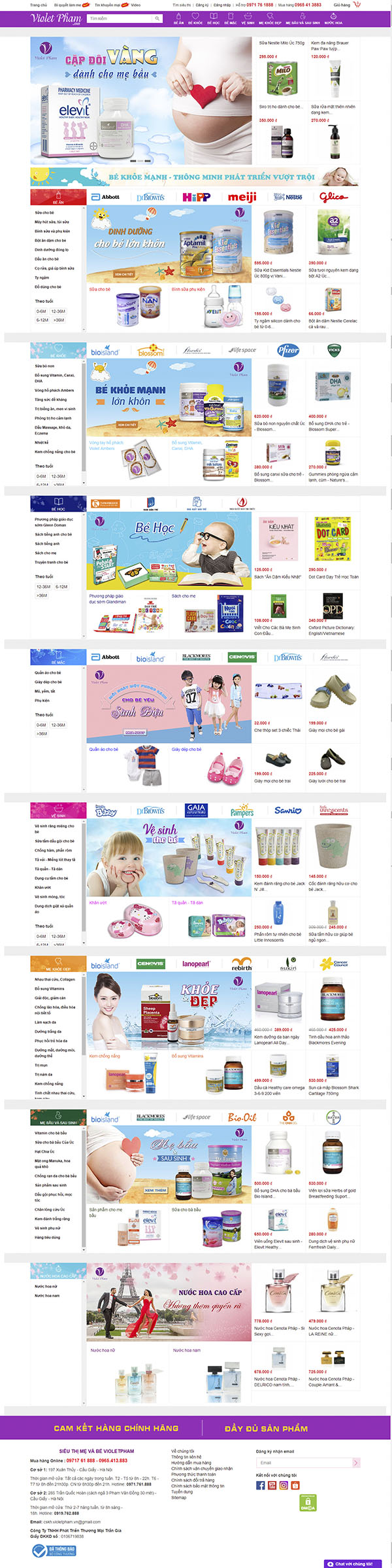 Thiết kế Mẫu website mẹ và bé MB01