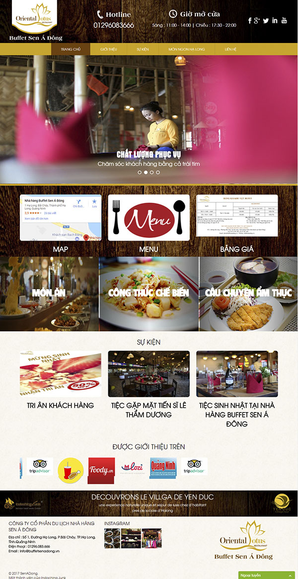Thiết kế Mẫu website nhà hàng khách sạn NHKS03