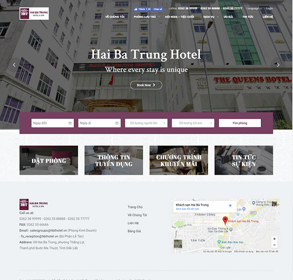 Thiết kế Mẫu website nhà hàng khách sạn NHKS08