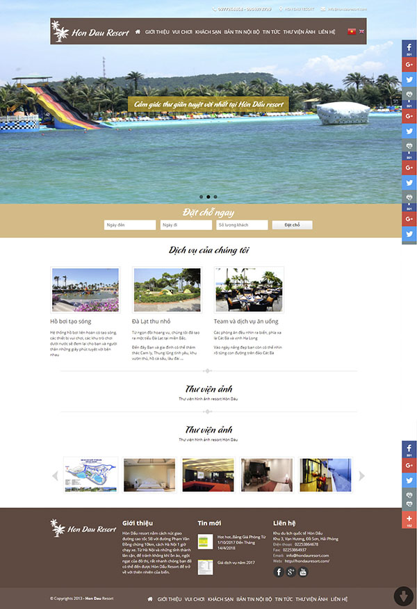 Thiết kế Mẫu website nhà hàng khách sạn NHKS10