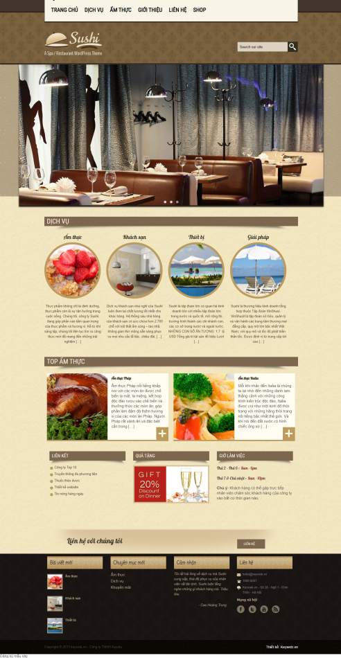 Mẫu website nhà hàng khách sạn NHKS14