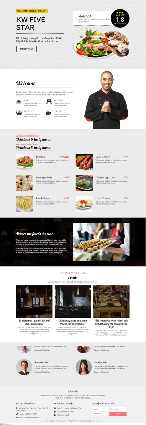 Mẫu website nhà hàng khách sạn NHKS16
