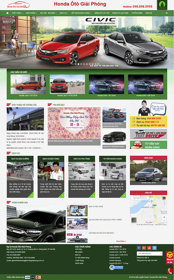Thiết kế Mẫu website ô tô xe máy OTXM07