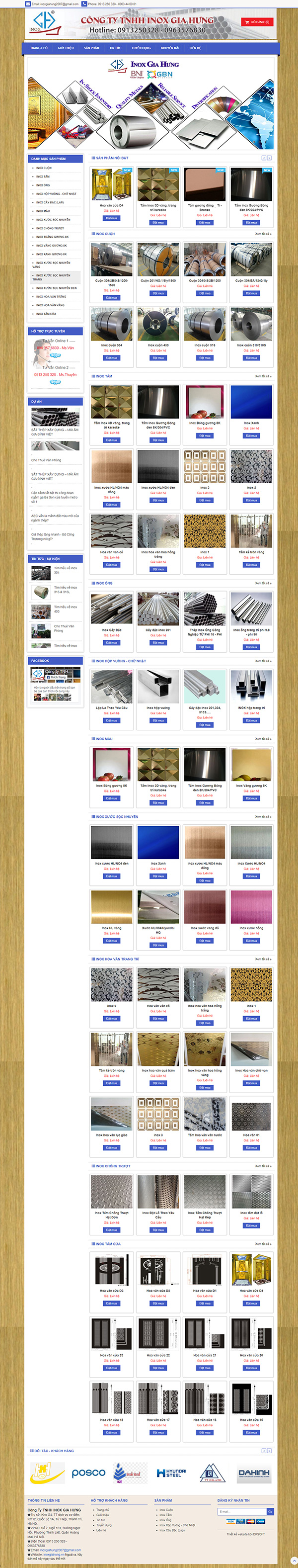Thiết kế Mẫu Website Ống Thép Inox INOX02