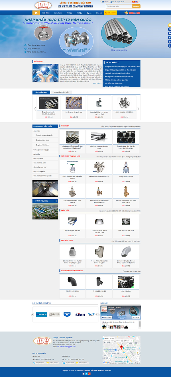 Thiết kế Mẫu Website Ống Thép Inox INOX09
