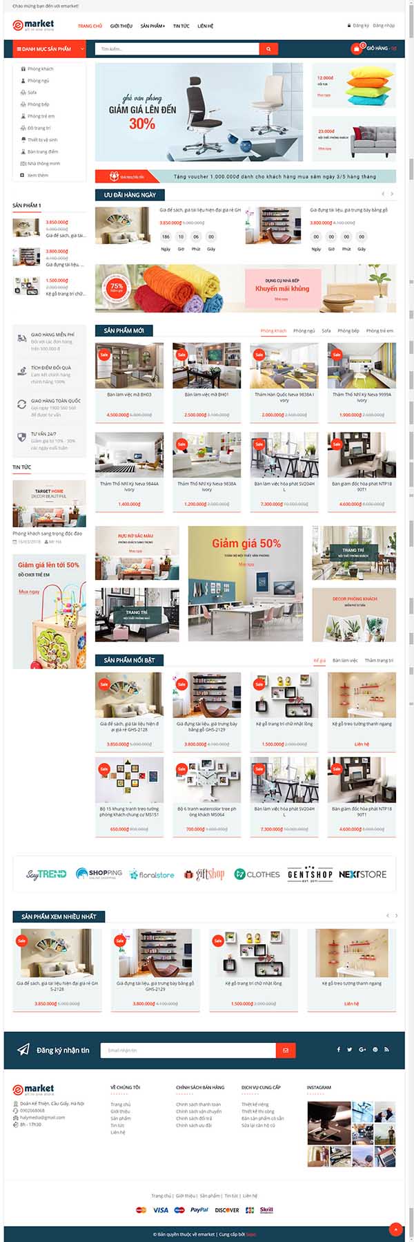 Thiết kế Mẫu website siêu thị 04