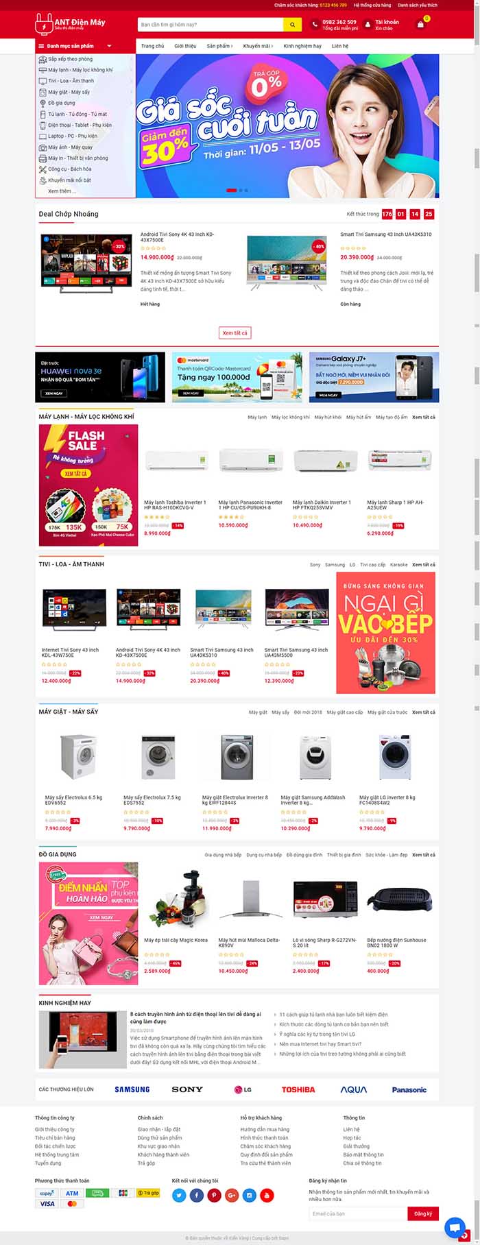 Thiết kế Mẫu website siêu thị điện máy DM14
