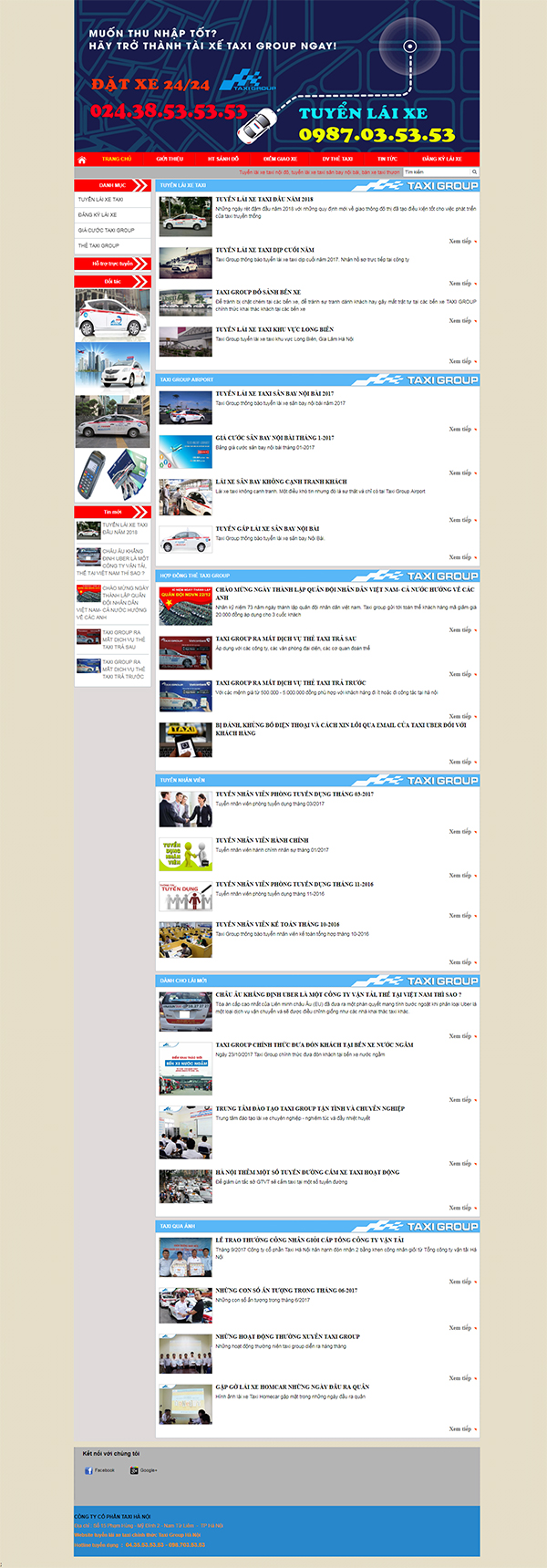 Thiết kế Mẫu Website Taxi TAX02