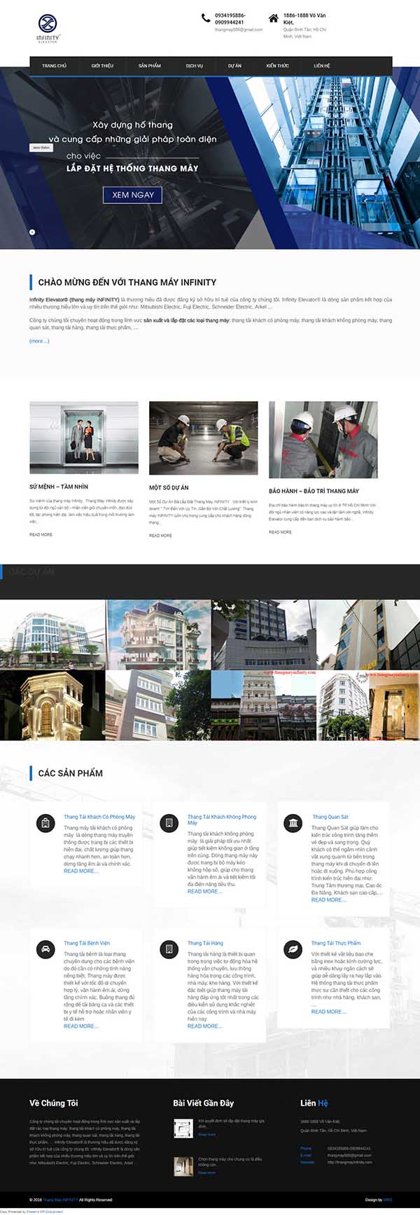Thiết kế Mẫu website thang máy 08