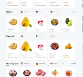 Mẫu website thực phẩm rau hoa quả RHQ18