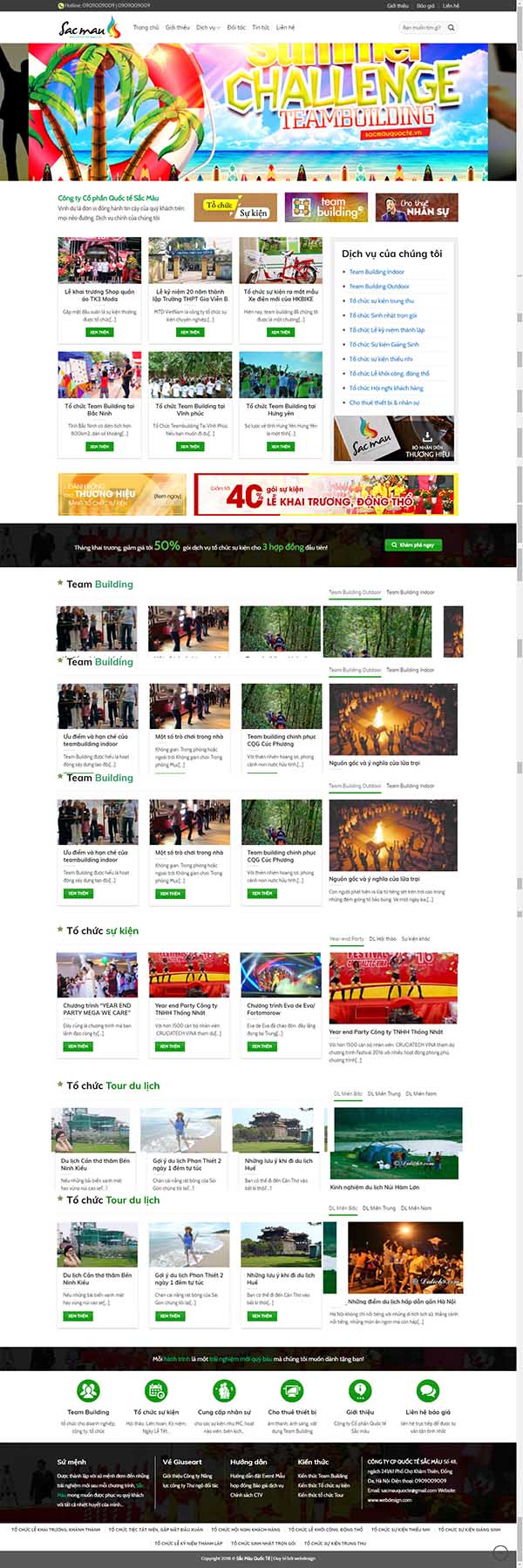 Thiết kế Mẫu website tổ chức sự kiện 02