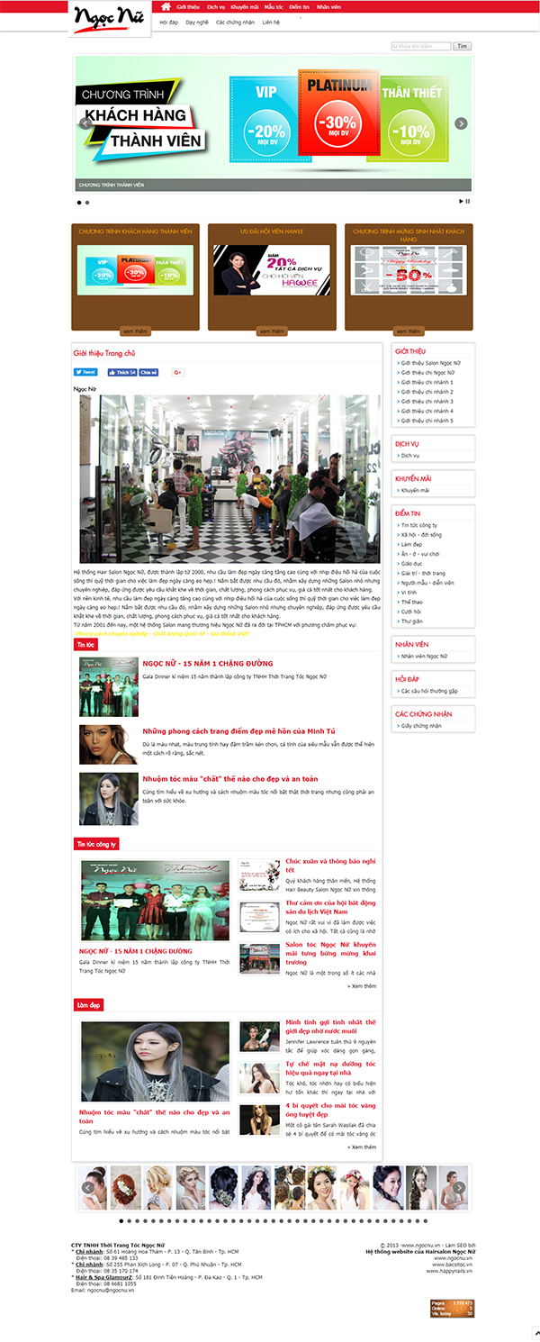 Thiết kế Mẫu Website Tóc TOC03