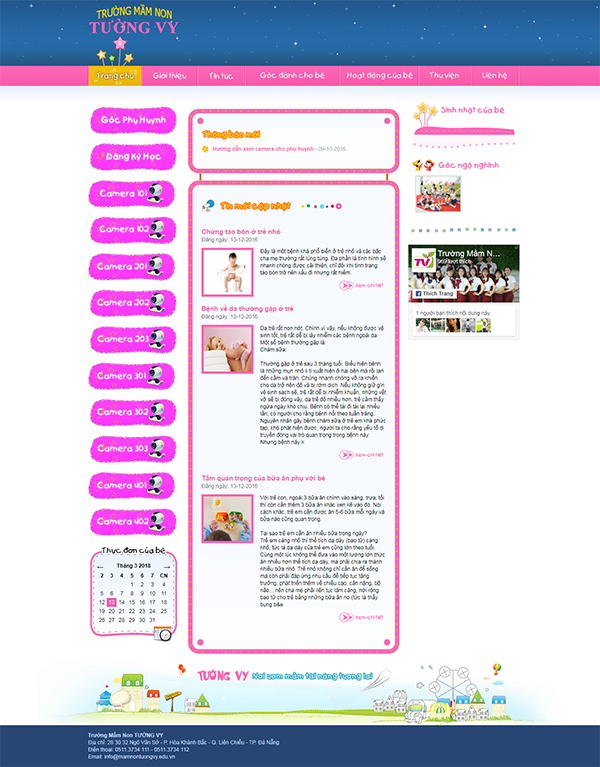 Thiết kế Mẫu Website Trường Mầm Non MN01