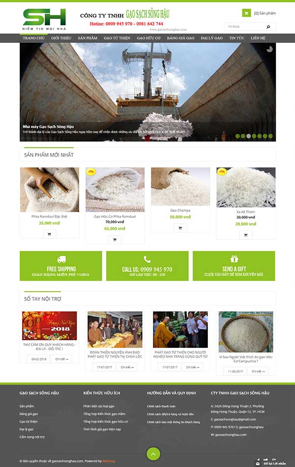 Thiết kế Mẫu website về gạo 02
