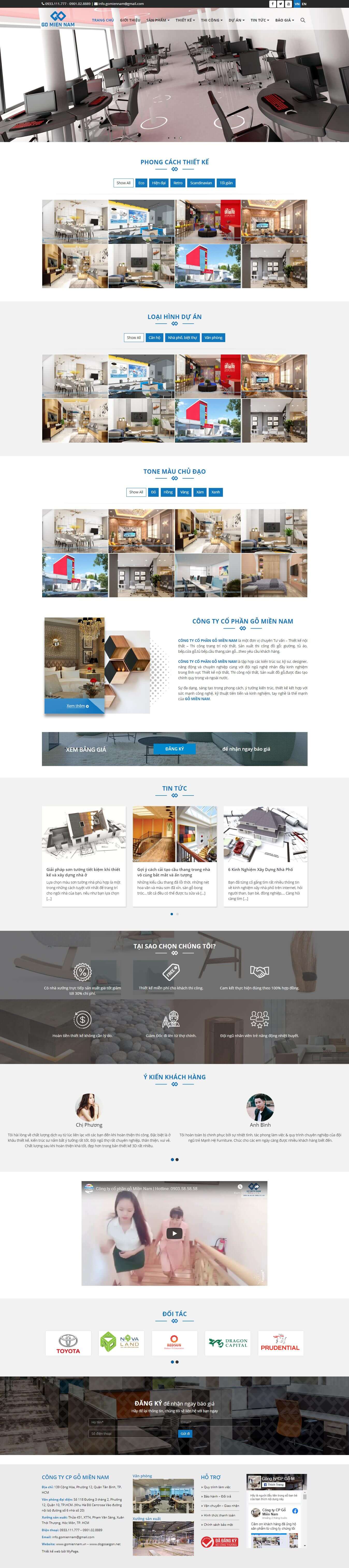 Thiết kế Mẫu website về thiết bị nội thất 01