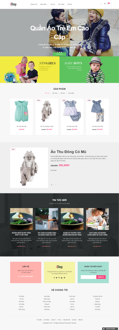 Thiết kế Mẫu website mẹ và bé MB07