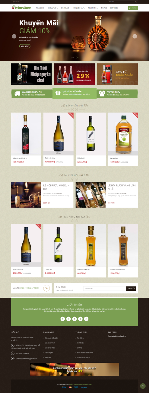 Thiết kế Mẫu Website Rượu RUOU06