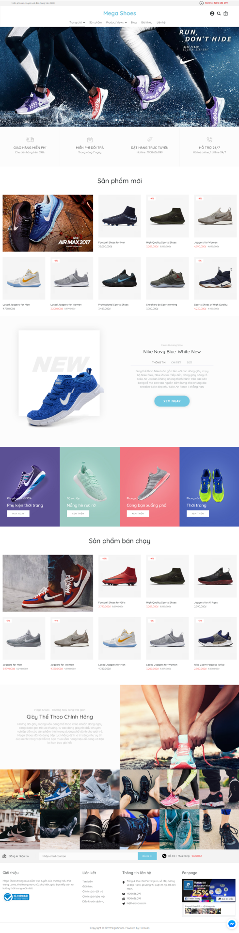 Thiết kế Mẫu website thời trang giày 03