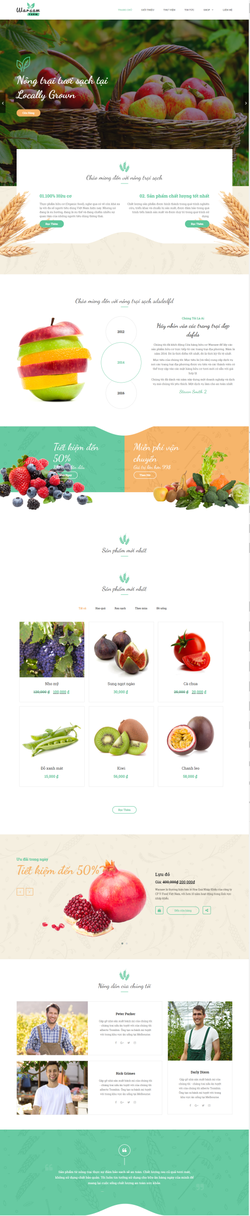 Thiết kế Mẫu website thực phẩm rau hoa quả RHQ19