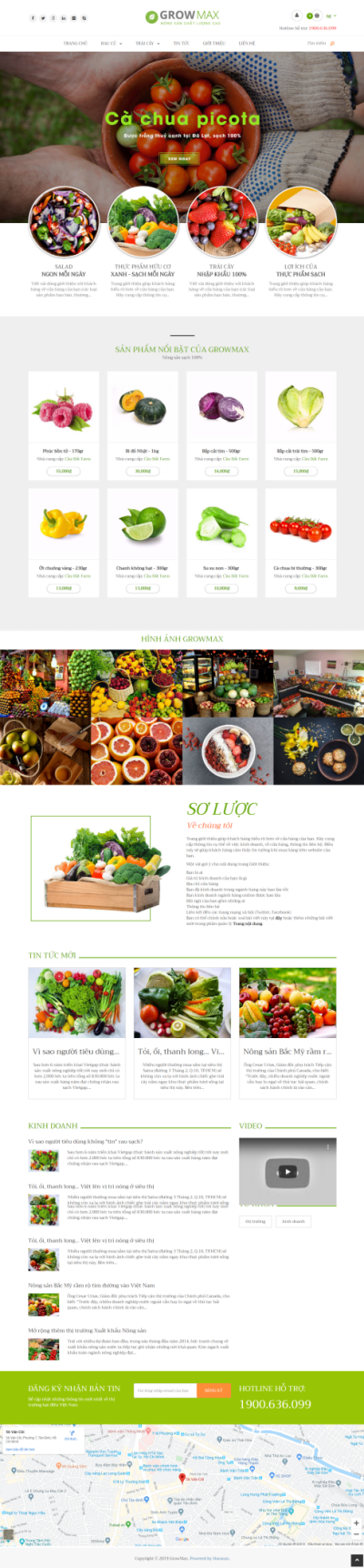 Thiết kế Mẫu website thực phẩm rau hoa quả RHQ23