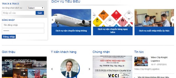 Thiết kế website vận tải, logistics.