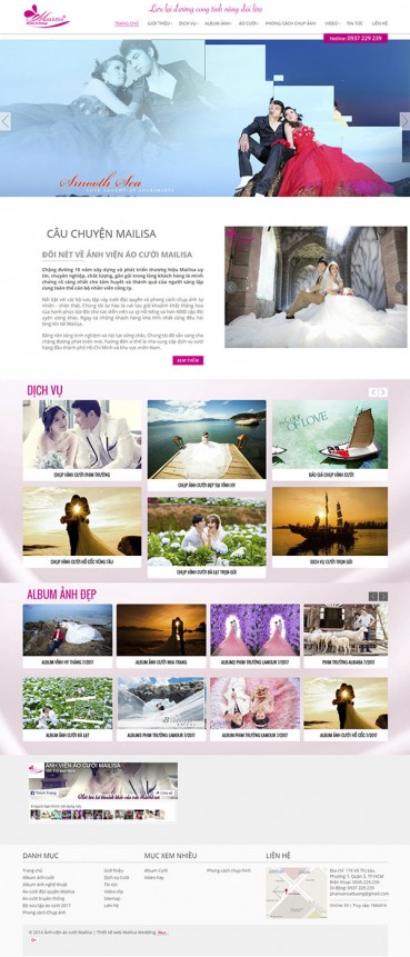 Thiết kế Mẫu website ảnh viện áo cưới AVAC01