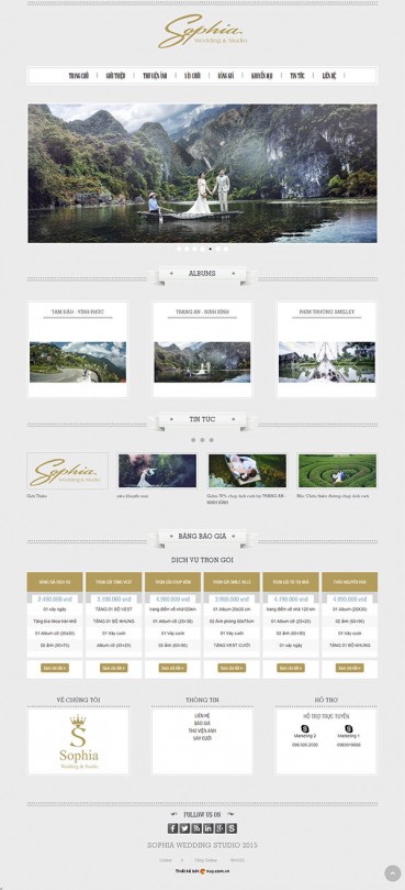 Thiết kế Mẫu website ảnh viện áo cưới AVAC06