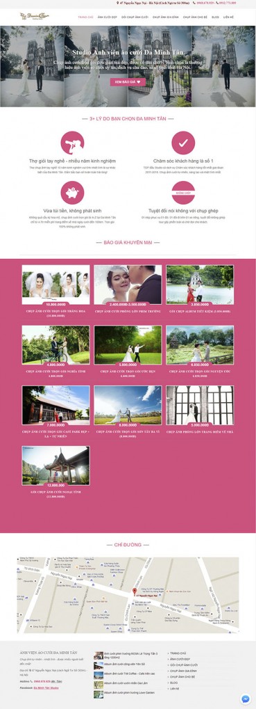 Thiết kế Mẫu website ảnh viện áo cưới AVAC07