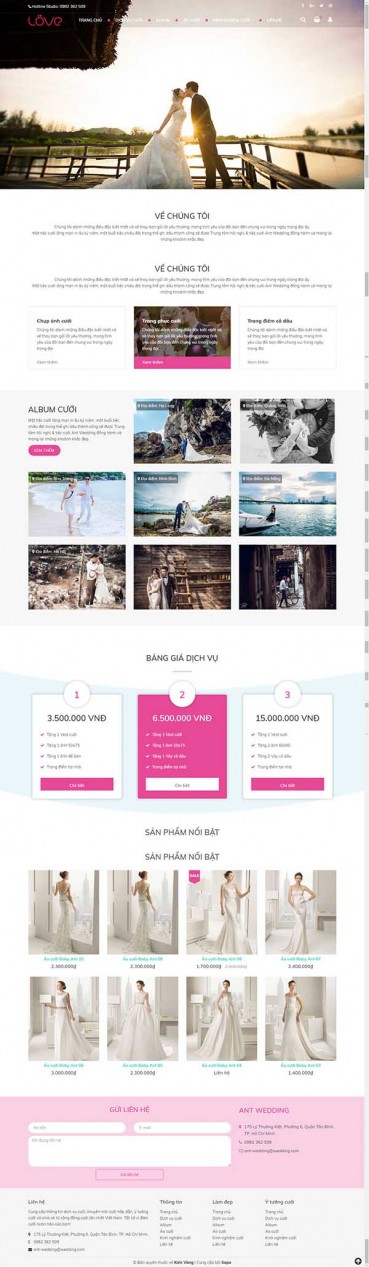 Thiết kế Mẫu website ảnh viện áo cưới AVAC12
