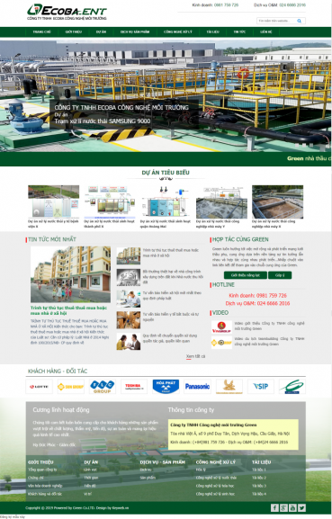 Mẫu website công ty môi trường MT01