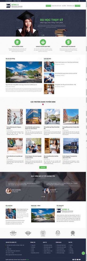 Thiết kế Mẫu website du học DH16