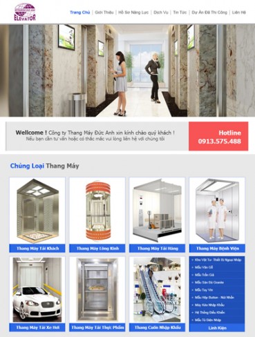 Thiết kế Mẫu website giới thiệu công ty thang máy