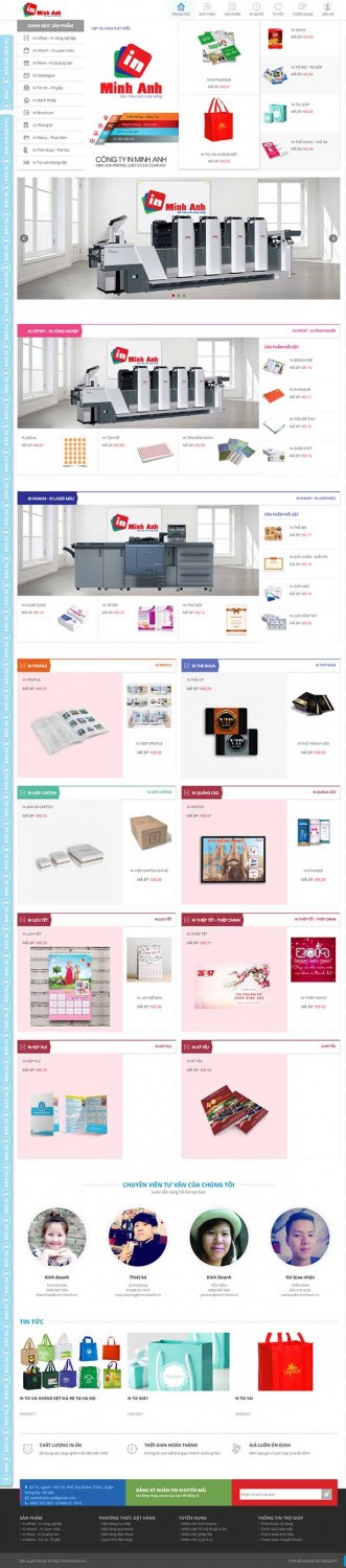 Thiết kế Mẫu website in ấn 01