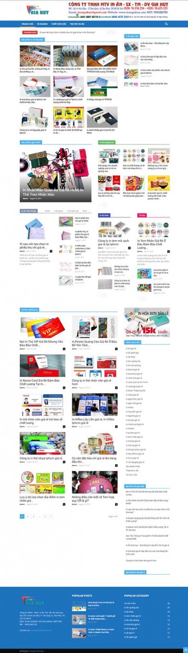 Thiết kế Mẫu website in ấn 03