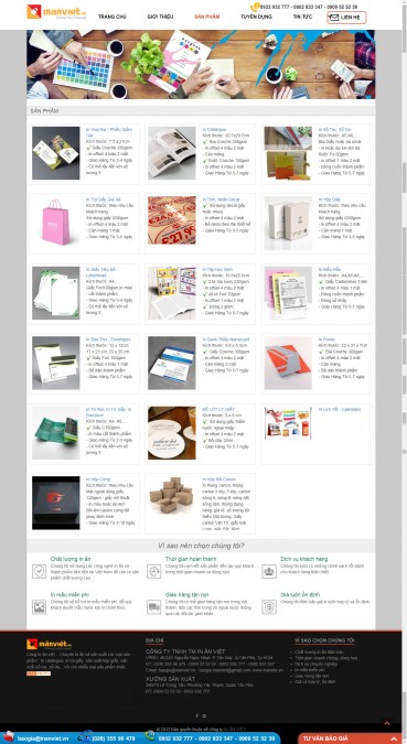 Thiết kế Mẫu website in ấn 04