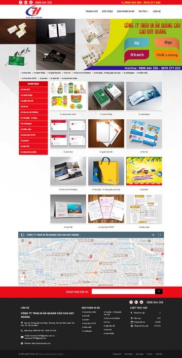 Thiết kế Mẫu website in ấn 06